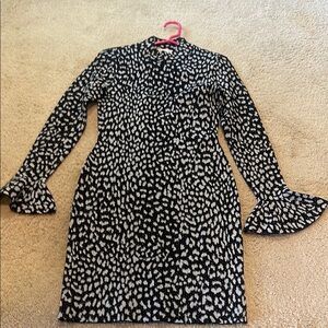 MICHAEL Michael Kors Black and White Long Sleeve Dress